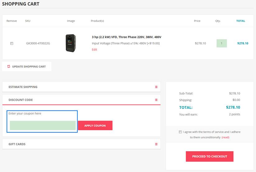Get a Discount(图2) Enter discount code before proceeding to checkout