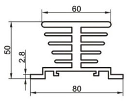 Solid state relay SSR-10DA, 10A 3-32V DC to AC(图1) SSR-15A heat sink dimension