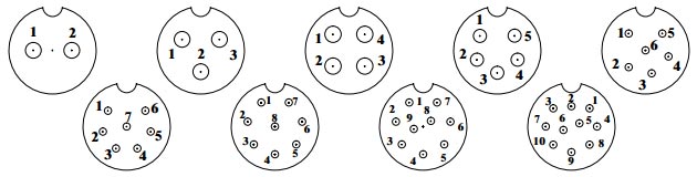 Circular Connector, 2/3/4/5/6/7/8/9/10 Pin, M16(图1) Circular connector 2 to 10 pin m16 pin assignments