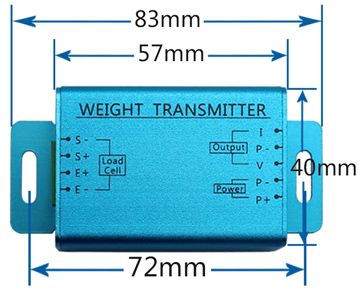 Load Cell Transmitter, Output 0-5V/0-10V/4-20mA/0-20mA(图1) Load cell transmitter dimensional drawing