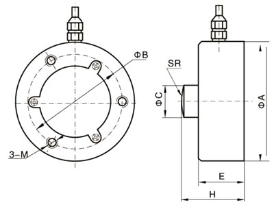 Compression Load Cell, 300kg/500kg/2 ton/10 ton to 30 ton(图1) Compression load cell 200kg to 30 ton dimension
