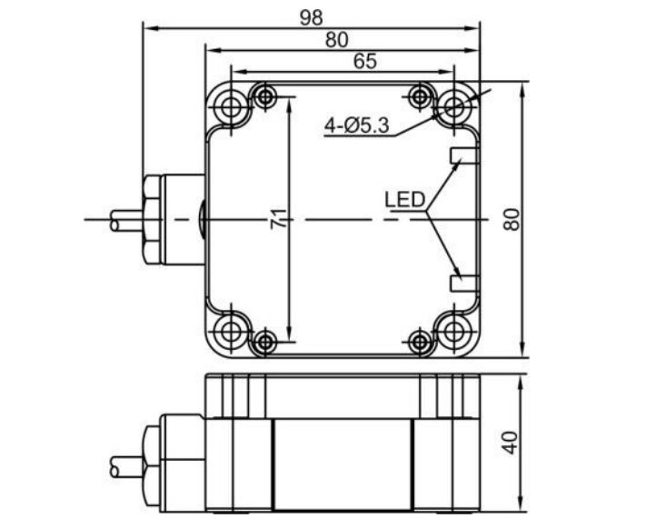 Analog Output Proximity Sensor, Inductive, 0-10V/ 0-20mA(图2) Dimension of proximity sensor of LE80XZ terminal connection