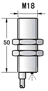 Laser Sensor, Vibration/Thickness Measurement, M18, Range 300mm(图1) M18 diffuse reflection/through beam laser sensor dimension