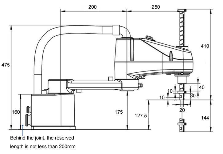 4 Axis SCARA Robot, 450mm Arm Length, 2kg Load(图1) 450mm arm length scara robot dimension