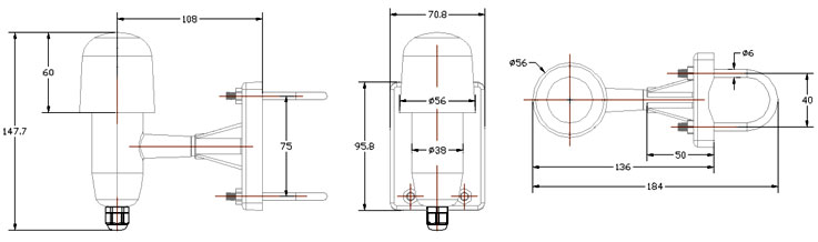 Temperature and Humidity Sensor, Outdoor, One-wire(图1) Temperature and humidity sensor AM2306 dimensional drawing