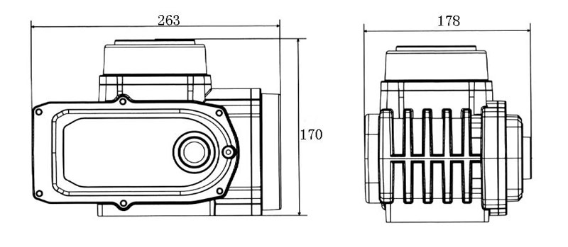 Electric Valve Actuator, On-Off, 400Nm, 24V/220V, Quarter Turn(图1) 200Nm-600Nm electric valve actuator dimensions