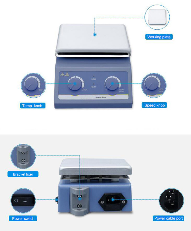 Laboratory Hot Plate Magnetic Stirrer, 5L, 0-1600 RPM(图1) Hotplate magnetic stirrer details