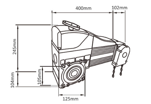 500W Industrial Door Opener, 65Nm, 35m² Area, 2.27A(图1) ATO500W Industrial Door Opener