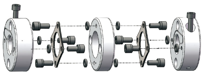 Two Diaphragms Coupling, 4mm to 8mm(图2) Diaphragm coupling split graph