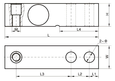 Beam Load Cell, 200kg/500kg/1000kg/3 ton/5 ton to 10 ton(图1) Shear beam load cell 50kg to 20 ton dimension