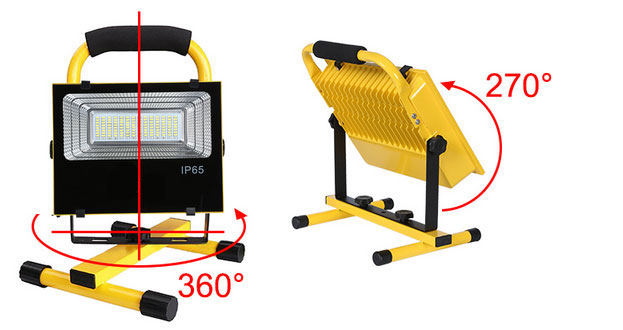 100W Portable Rechargeable LED Work Light(图1) Portable work light rotation angle