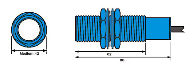 Ultrasonic Distance Sensor, 150-2000 mm(图2) 2000mm ultrasonic sensor dimension