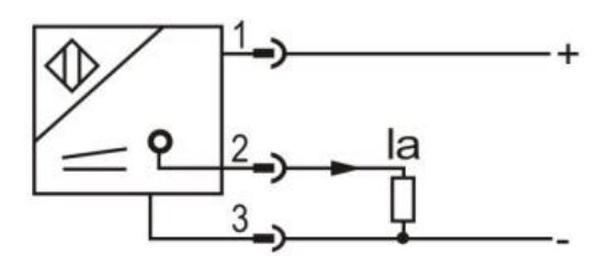 Analog Output Proximity Sensor, Inductive, M12 Connector/ Terminal Connection(图4) Wiring diagram of proximity sensor of LE40XZ 0-20mA/ 4-20mA