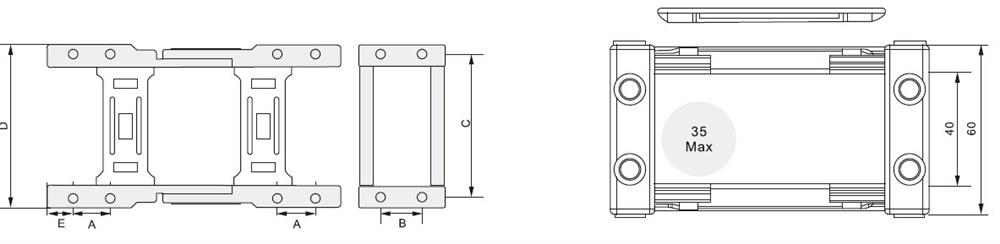Cable Drag Chain, 40 x 60mm(图2) Drag chain 40 x 60mm installation