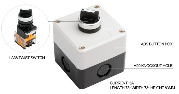 Push Button Switch, 1 NC/1 NO, 22 mm(图2) Push button switch 1 NC 1 NO structure