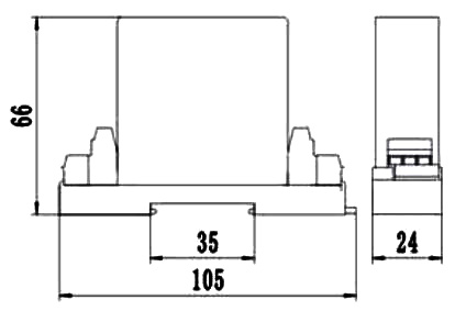 Voltage Sensor for DC Bidirectional Voltage, Power Supply 12V/15V/24V(图1) Voltage sensor for DC bidirectional voltage 50mV to 1000V dimension