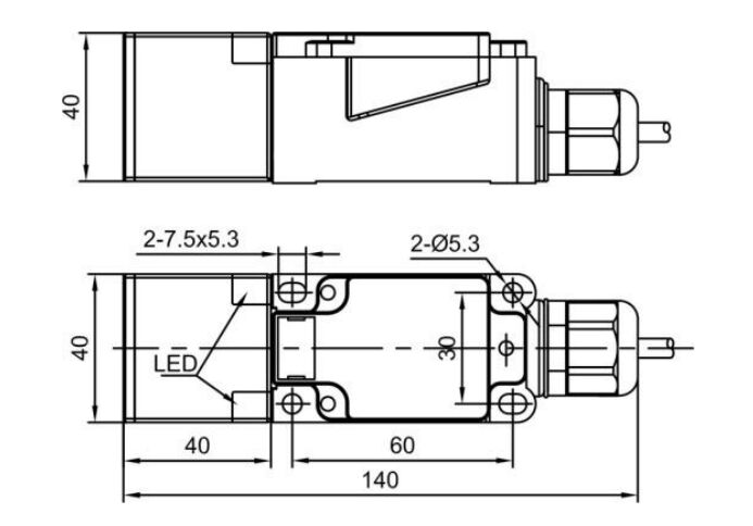 Analog Output Proximity Sensor, Inductive, M12 Connector/ Terminal Connection(图1) Dimension of proximity sensor of LR18X terminal connection