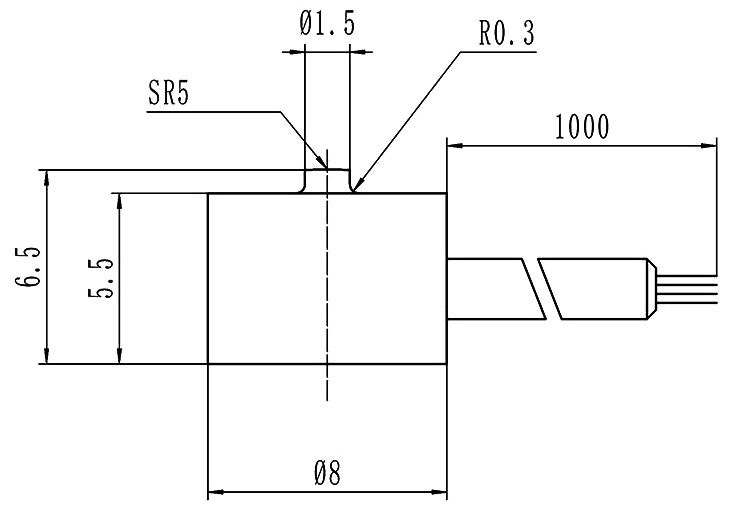 Subminiature Load Cell, Button type, 3kg/5kg/10kg/20kg/50kg/100kg(图1) Subminiature load cell button type 3kg/5kg/20kg/50kg/100kg dimension