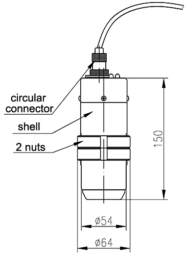 Ultrasonic Level Sensor for Tank/Liquid/Solid, 0-6M(图1) Ultrasonic level sensor for tank/liquid/solid 0-6m dimension