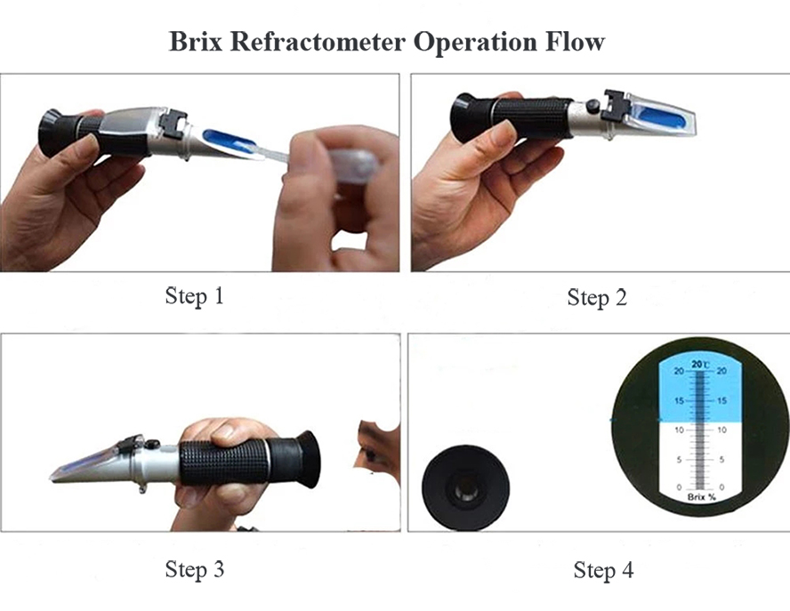 Brix Refractometer, Salinity/Honey/Coolant/Alcohol Measurement(图1) Brix Refractometer Operation Flow