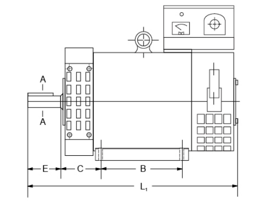 30kW AC Synchronous Generator, 1-phase/ 3-phase(图2) Dimension of AC synchronous generator