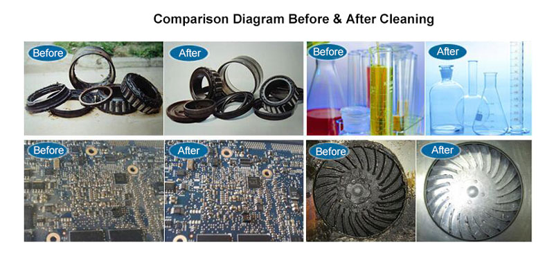 4.5L Ultrasonic Cleaner for Parts/Lab Equipment(图2) Ultrasonic Cleaner Comparison Before and After Cleaning