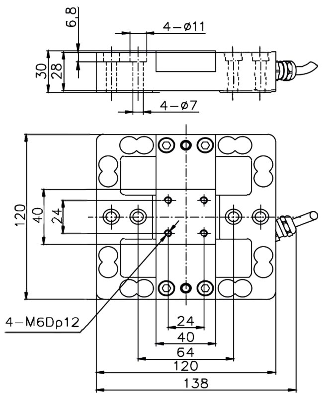 3 Axis Load Cell 50N/100N/200N/500N/1000N/2000N to 5000N(图1) 3 axis load cell 50N/100N/200N/500N/1000N/2000N to 5000N dimension