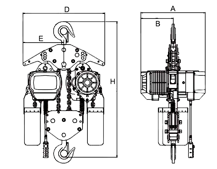 10 Ton Electric Chain Hoist(图1) 10 ton electric chain hoist dimension