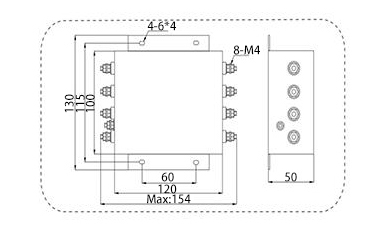 20A 3-phase EMI Line Filter, 2 Stage(图2) 10A 20A 3-Phase 4-Wire EMI Power Line Filter Dimension