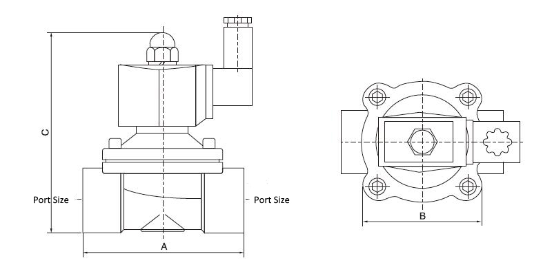 Solenoid Valve, 2 Way, Normally Closed, 12V/24V for air water oil(图1) 2-way nc stainless steel solenoid valve