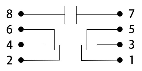 Electromagnetic Relay, DPDT, 12/24/48/110/220V(图1) Connection Diagram of DPDT 12/24/48V Electromagnetic Relay