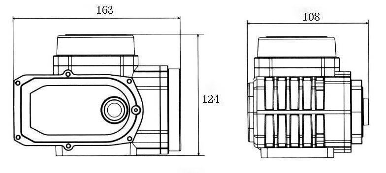 Small Electric Butterfly/Ball Valve Actuator, 50Nm, 24V/110V/220V(图1) 50Nm electric valve actuator dimensions