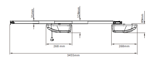 60W Garage Door Opener, 8m², 160mm/s, 600Nm(图2) 60W Garage Door Opener Dimension