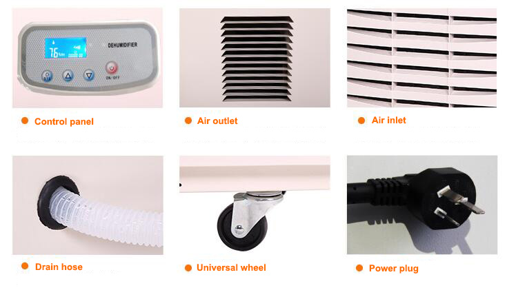 Industrial Dehumidifier 330-Pint (158L) for 1900 Sq. Ft(图1) Industrial Dehumidifier Details