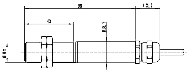 Infrared Temperature Sensor for Human Body(图1) Dimensions of infrared temperature sensor