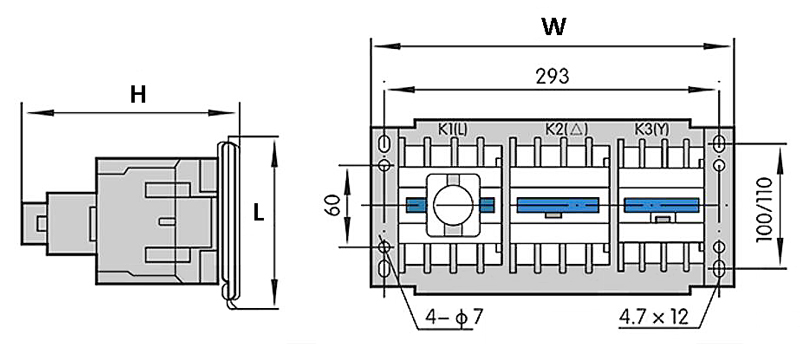40A Star Delta Starter, 18.5kW/ 33kW, 220V/ 380V AC(图1) 40-95 amp star delta starter wiring dimension