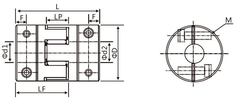 Flexible Jaw Coupling, 55 x 78mm(图1) Flexible jaw coupling dimension