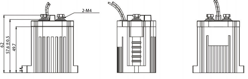 50A High Voltage DC Contactor, 12V/24V coil(图1) High voltage 50a dc contactor dimension 1
