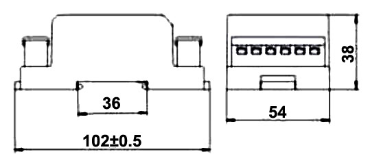 3 Phase AC Voltage Sensor for 100V to 300V Measurement, Output 0-5V(图1) 3 phase AC voltage sensor for 100V to 300V dimension