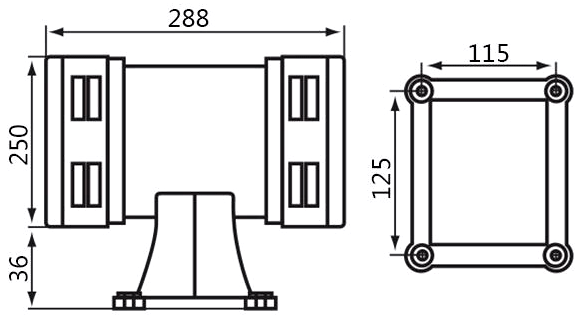 Motor Alarm, 123dB, 110VAC/220VAC(图1) Motor alarm 123dB AC 110V/220V dimension