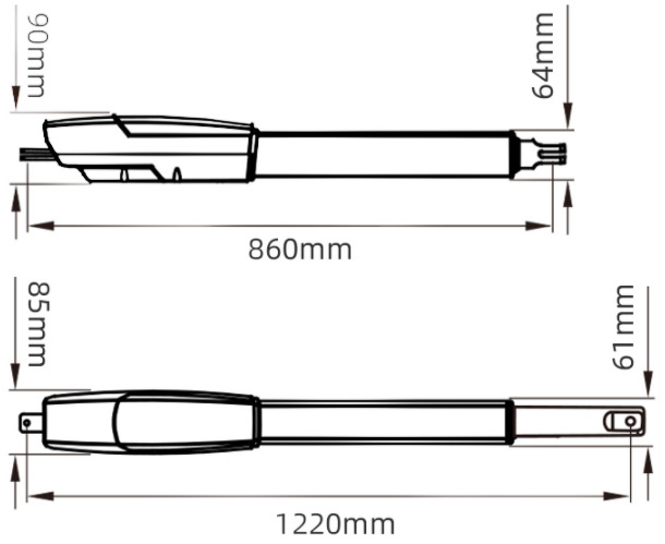800kg Swing Gate Opener, 4m, 12mm/s, 120°(图1) pk460