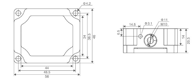 Output CANopen Inclinometer Sensor, ±15°~±180°(图1) Dimensions of canopen high precision inclinometer sensor 15°-180°