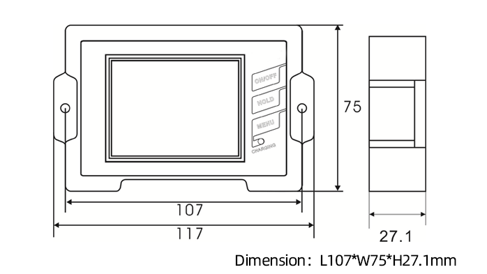 Digital Inclinometer, Dual Axis, Output RS485/ RS232(图1) Dimension of digital inclinometer DMI-815