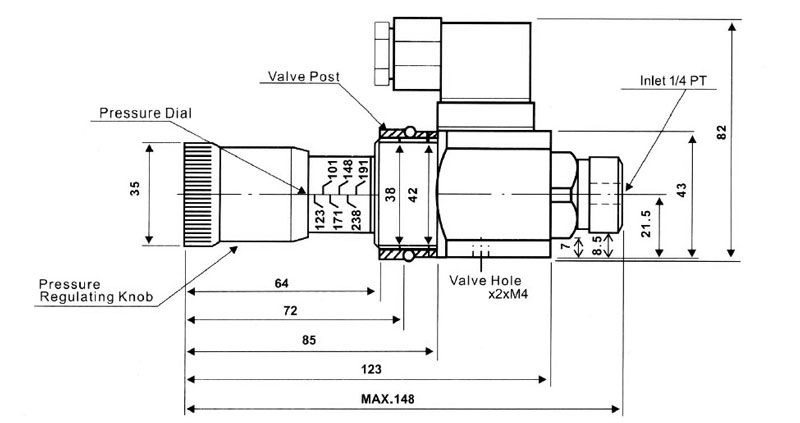 Oil Pressure Switch, 50 to 350 Bar(图3) Oil pressure switch dimension