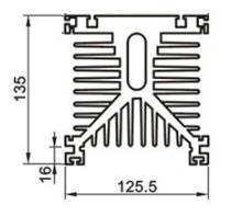 Solid state relay, 3 phase, SSR-80AA, 80A 70-280V AC to AC(图1) SSR 150Amp heat sink dimension