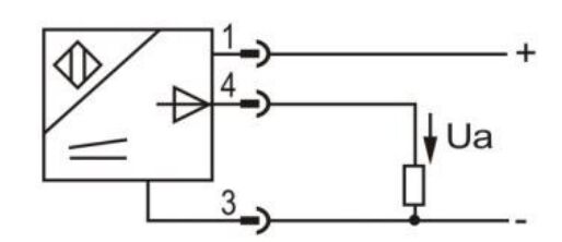 Analog Output Proximity Sensor, Inductive, M12 Connector/ Terminal Connection(图2) Wiring diagram of proximity sensor of LE40XZ 0-10v