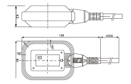 Cable Float Switch for Water Tank, SPDT, 110/ 220V(图3) Dimensions of Cable Float Switch for Water Tank