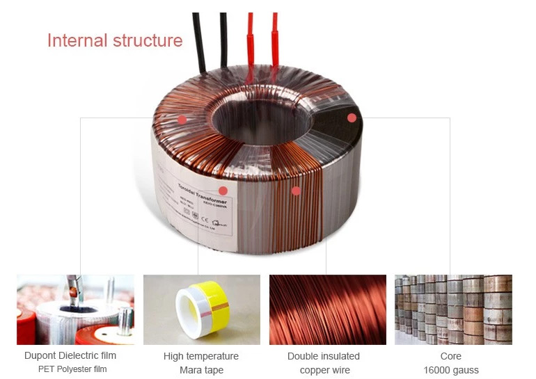 70VA Toroidal Transformer, 110V AC to 12V/35-0-35V(图3) toroidal transformer internal structure