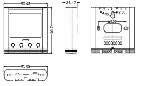 Temperature and Humidity Sensor/Transmitter, Remote(图1) Temperature and humidity transmitter GSP886 dimensional drawing