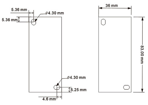 Electromagnetic Relay, DPDT, 12/24/48/110/220V(图2) Installation Dimensions of DPDT 12/24/220V Electromagnetic Relay